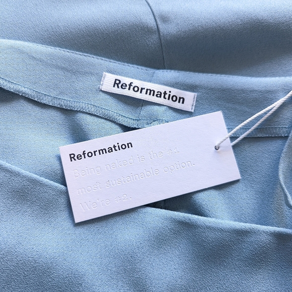 Reformation 'Kiwi' Turquoise Blue Asymmetrical Cutout High Slit Maxi Dress 10 - Picture 11 of 16